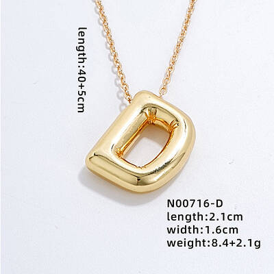 Stainless Steel Party Balloon Letter Pendant Cable Chain Necklaces for Women