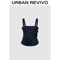 URBAN REVIVO Women's Denim Camisole Blouse: UID850018 Casual Outfit 2025 Women Clothing Girl Elegant Fashion Trendy ...