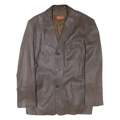 DIARY Mens Blazer Jacket Brown Leather L