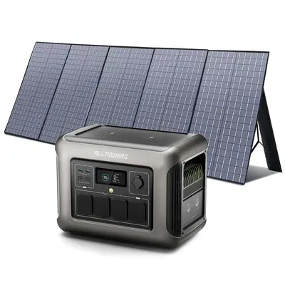 Solar Generator Kit 1800W Portable Power Station 400W Solar Panel