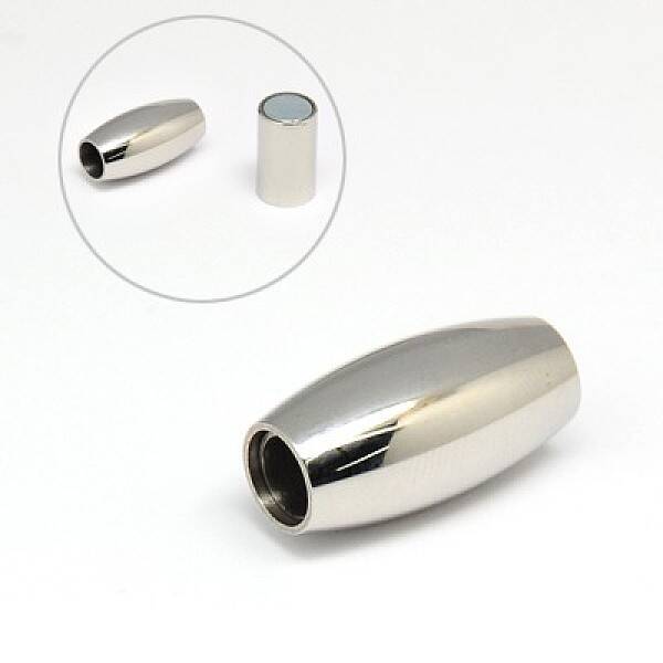 Tarnish Resistant 304 Stainless Steel Magnetic Clasps with Glue-in Ends