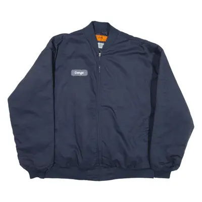 CINTAS Quilted Lined Workwear Bomber Jacket Blue Mens 2XL