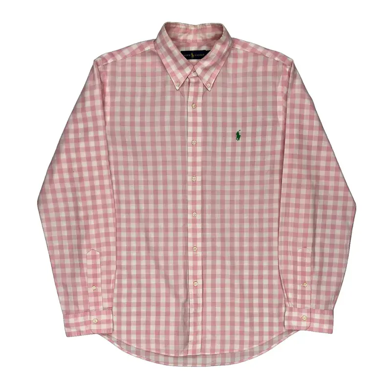 Ralph Lauren Checked Shirt - Large Pink Cotton