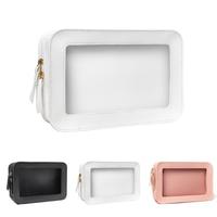Clear Makeup Bag, 1 Count Large Capacity Cosmetic Storage Bag, Zipper Makeup Organizer for Makeup Brushes Concealer Foundati...