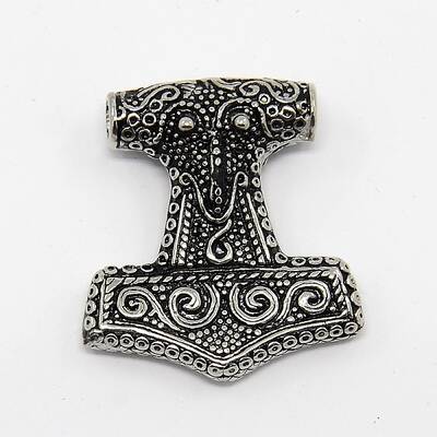 Vintage Men's 304 Stainless Steel Thor's Hammer Focus Pendants