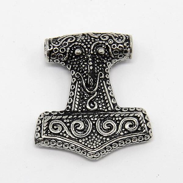 Vintage Men's 304 Stainless Steel Thor's Hammer Focus Pendants