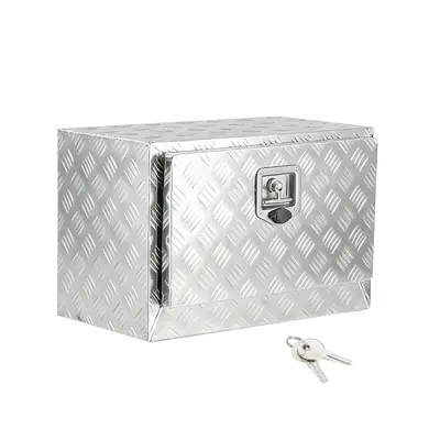 Garvee 24x14x16 Underbody Truck Tool Box - Heavy-Duty Aluminum Diamond Plate, Lockable Waterproof Design with T-Handle Lat...