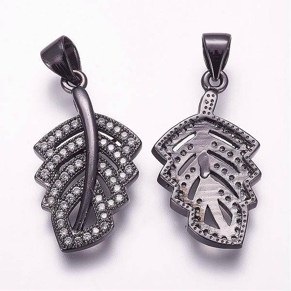 Brass Micro Pave Cubic Zirconia Pendants