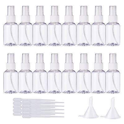 BENECREAT 30 Pack 20ml Plastic Fine Mist Spray Bottles with 10 Pack Plastic Pipettes for Perfume
