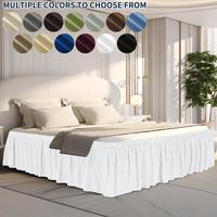 Easy-Going Bed Skirt for Twin Full Queen King - 14/18/22 Inch Tailored Drop, Fitted with Adjustable Elastic Belt, Easy Fit, B...