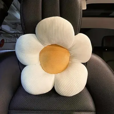 Cute Flower Design Car Headrest Pillow, Cozy Soft Flower Decorative Car Neck Pillow, Car Interior Accessories for Women & ...