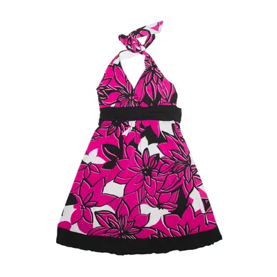 SPECKLERS Y2K Fit & Flare Dress Pink Floral Sleeveless Short Womens UK 8