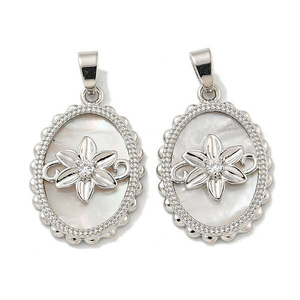 Brass Clear Micro Pave Cubic Zirconia Pendants