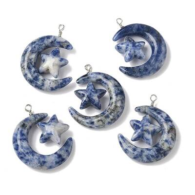 Natural Blue Spot Jasper Pendants