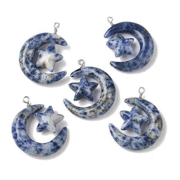 Natural Blue Spot Jasper Pendants