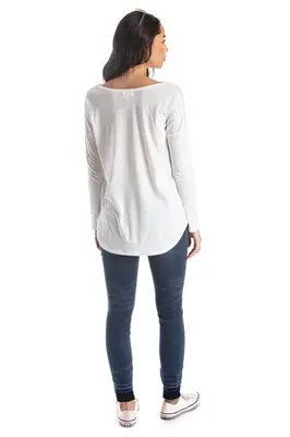 long sleeve top - white | Size: small