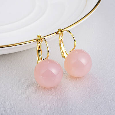 Brass with Resin Round Hoop Earrings