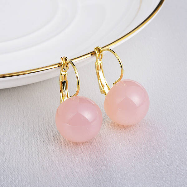 Brass with Resin Round Hoop Earrings