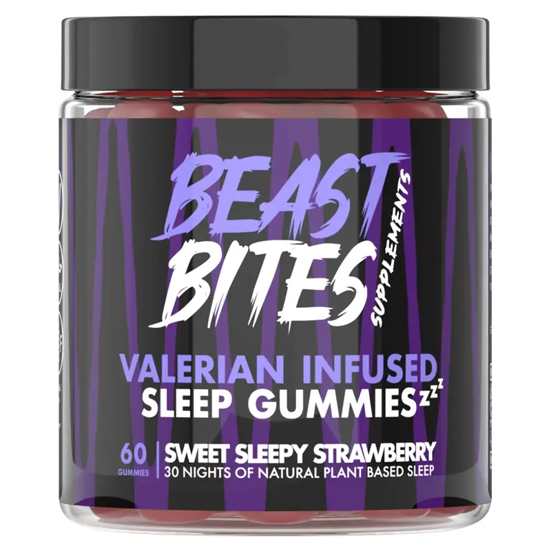 Valerian Infused Sleep Gummies - With L-Theanine & Magnesium Glycinate -  Sweet Sleepy Strawberry Flavor - 60 Gummies (30 Ser...