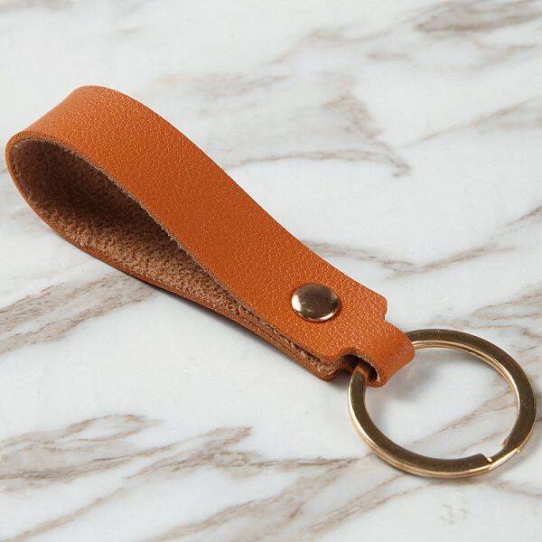 PU Leather Keychain with Iron Belt Loop Clip for Keys