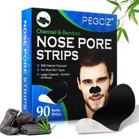 Charcoal & Bamboo Nose Pore Strips for Men, 90pcs/box Nose Cleaning Strips, Facial Skin Care Product for Men