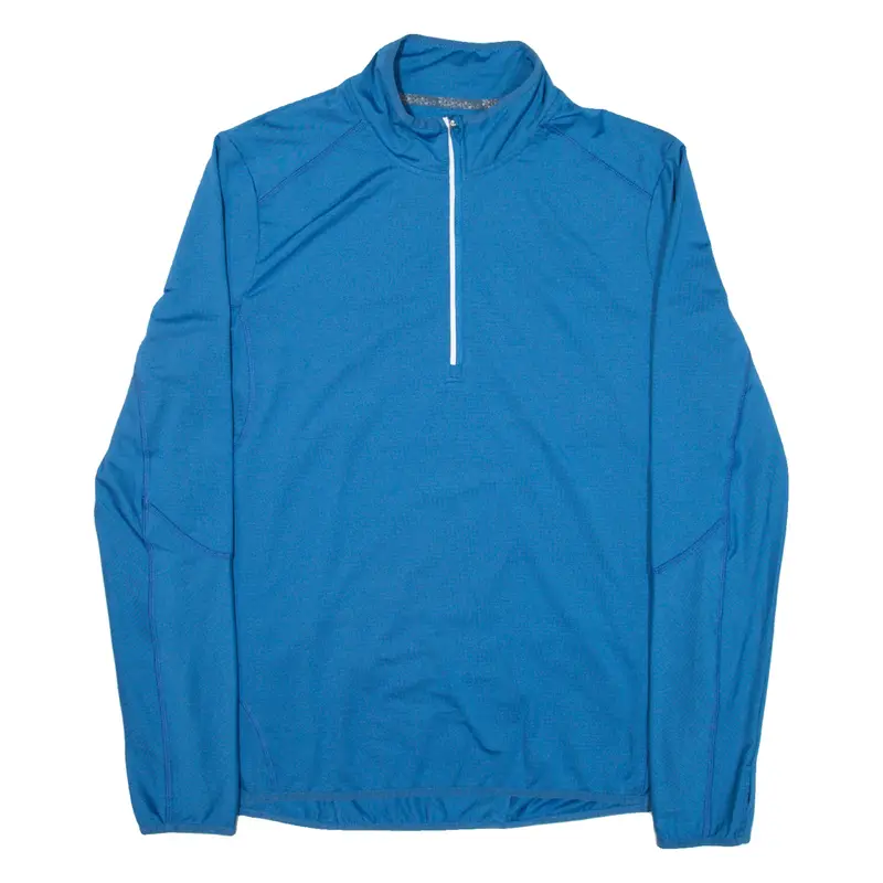 Cycling Mens Jersey Blue Long Sleeve 1/4 Zip L