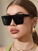 Unisex Simple Style Plain Color Glasses, Trendy Casual Full Rim Glasses for Everyday Use, Fashion Accessories for Outdoor Act...