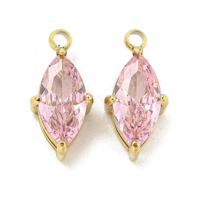 PVD Vacuum Plating 304 Stainless Steel Cubic Zirconia Pendants