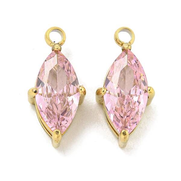 PVD Vacuum Plating 304 Stainless Steel Cubic Zirconia Pendants