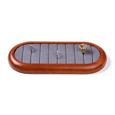 Fashion Velvet Wood Ring Tray