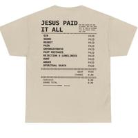 [Saleup to 75%] Salvation Jesus Paid It All Shirt, Christian Receipt Crewneck Short Sleeve, Religious Gift, Bible Verse, Gift...