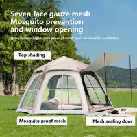 Instant Pop-Up Hexagonal Camping Tent, Can Accommodate 1-3 People, Outdoor Tent - 2 Doors, 4 Mesh Windows,Windproof Folding T...