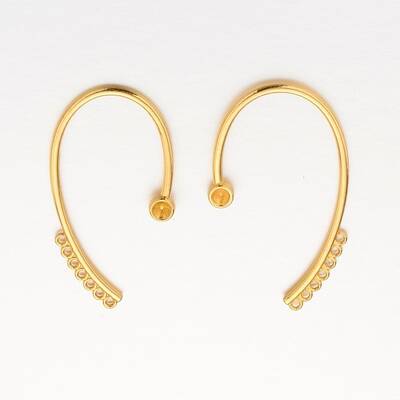 Alloy Cuff Earring Rhinestone Settings