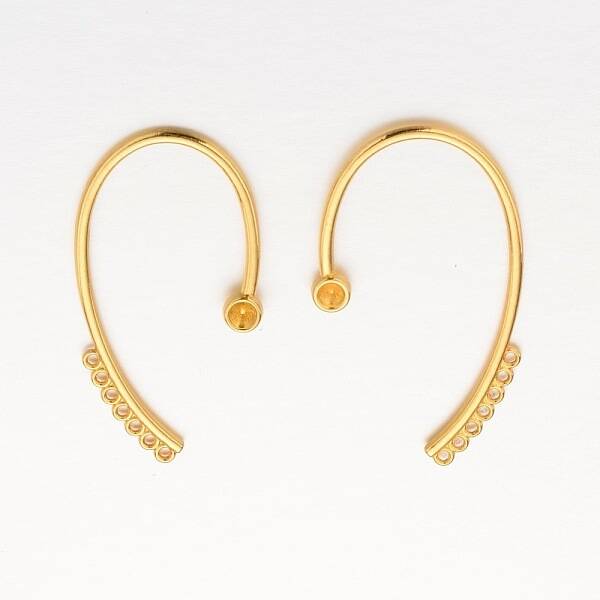 Alloy Cuff Earring Rhinestone Settings