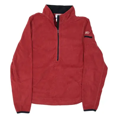 REEBOK Fleece Red 1/2 Zip Womens UK 12