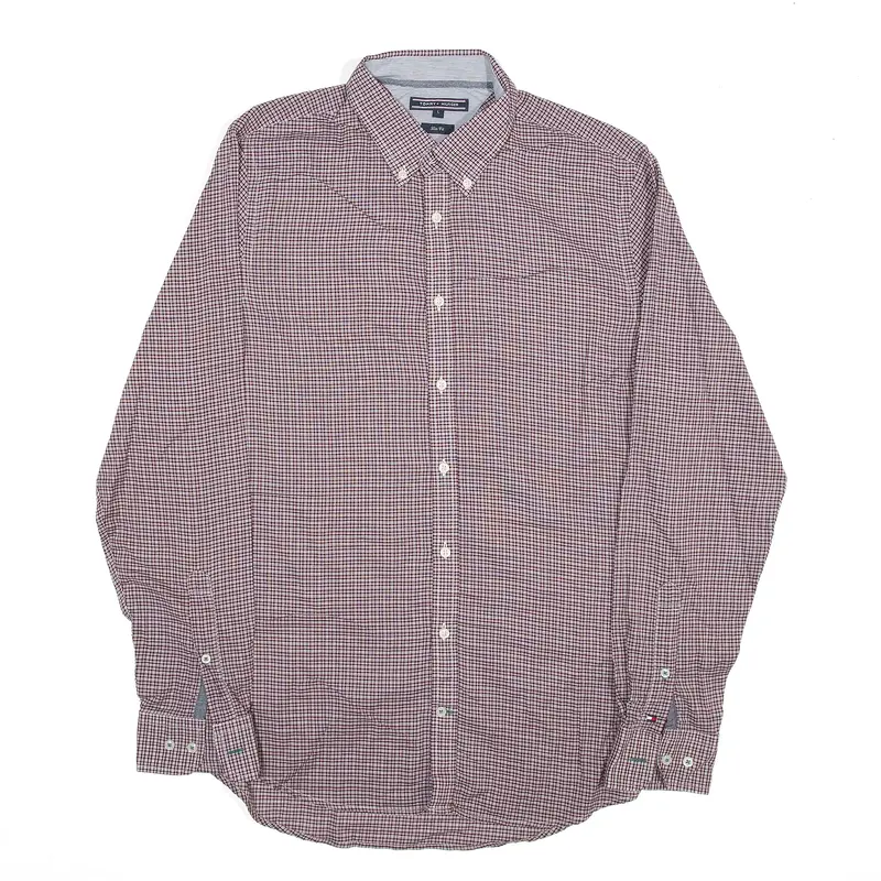 TOMMY HILFIGER Shirt Red Check Long Sleeve Mens L