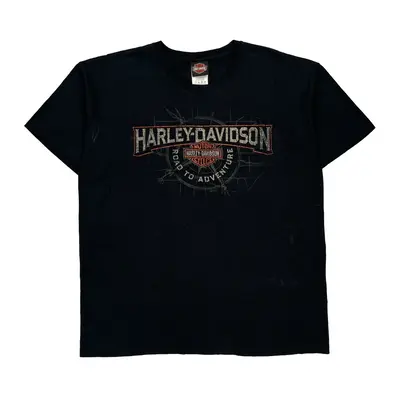 Harley Davidson Graphic T-Shirt - XL Black Cotton