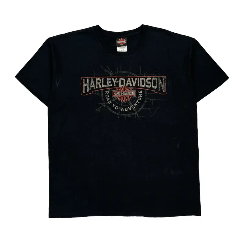 Harley Davidson Graphic T-Shirt - XL Black Cotton