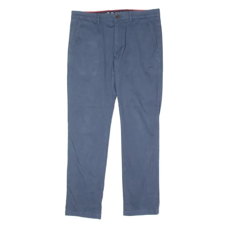TOMMY HILFIGER Stretch Chino Mens Trousers Blue Regular Straight W34 L30