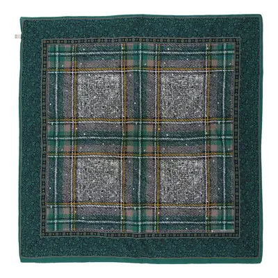 Pierre Charrier Checked Scarf - No Size Blue Polyester