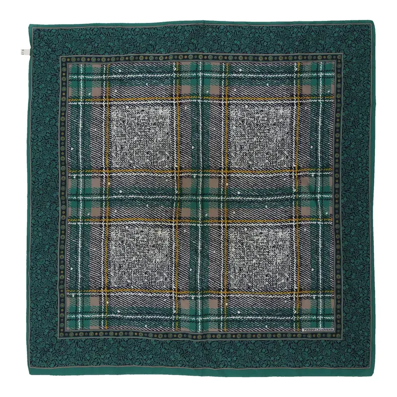 Pierre Charrier Checked Scarf - No Size Blue Polyester