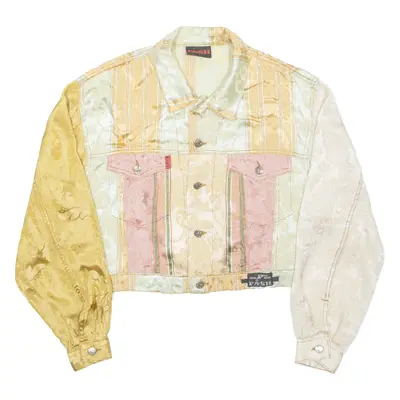 PASH Cropped Womens Jacket Yellow Floral L
