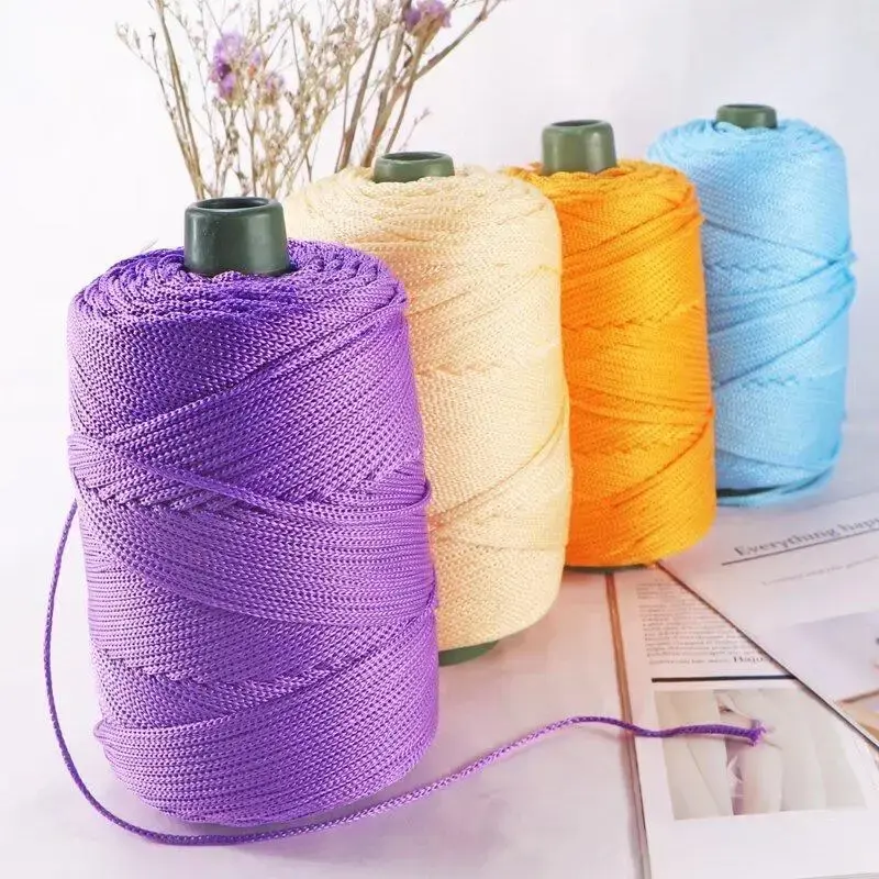 Colorful Ice Silk Thread, 1 Count Handmade Crochet Thread, DIY Crochet Supplies for Summer Hat Storage Basket Cushion