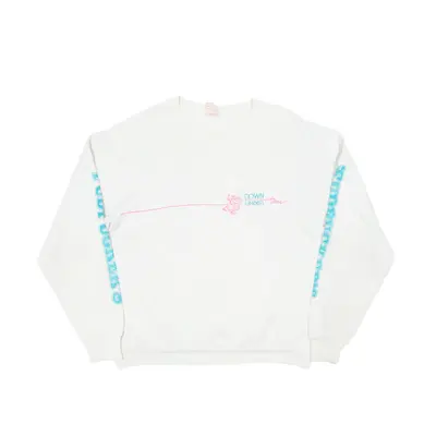 FRUIT OF THE LOOM Fudpucker's Down Under Sweatshirt Cream 90s Mens XL