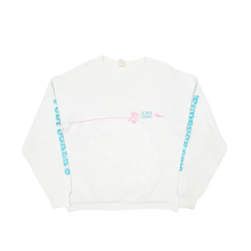 FRUIT OF THE LOOM Fudpucker's Down Under Sweatshirt Cream 90s Mens XL