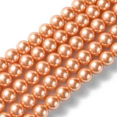 Eco-Friendly Dyed  Glass Pearl Round Beads Strands