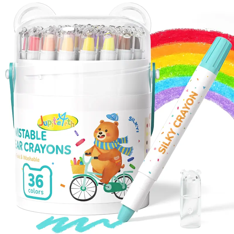 [BacktoSchool]Toddler Crayons, 36/24/12Colors Jumbo Crayons, Non Toxic Washable Crayons, Twistable Crayons for Toddlers 1-3, ...
