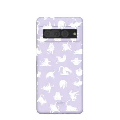Lavender Yoga Cat Google Pixel 7 Pro Case