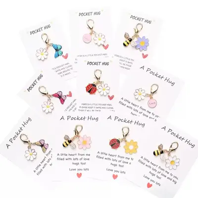 Pieces of 20 Pocket Hug Favors -Employee Appreciation Gifts Bulk for Coworkers with Exquisite keyring Pun NoteCards Quality ...