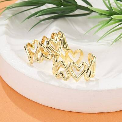 Heart Brass Cuff Rings for Women